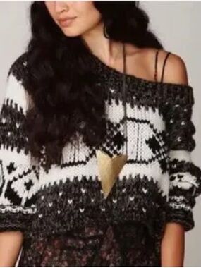 Free People Cropped Fair Isle Sweater